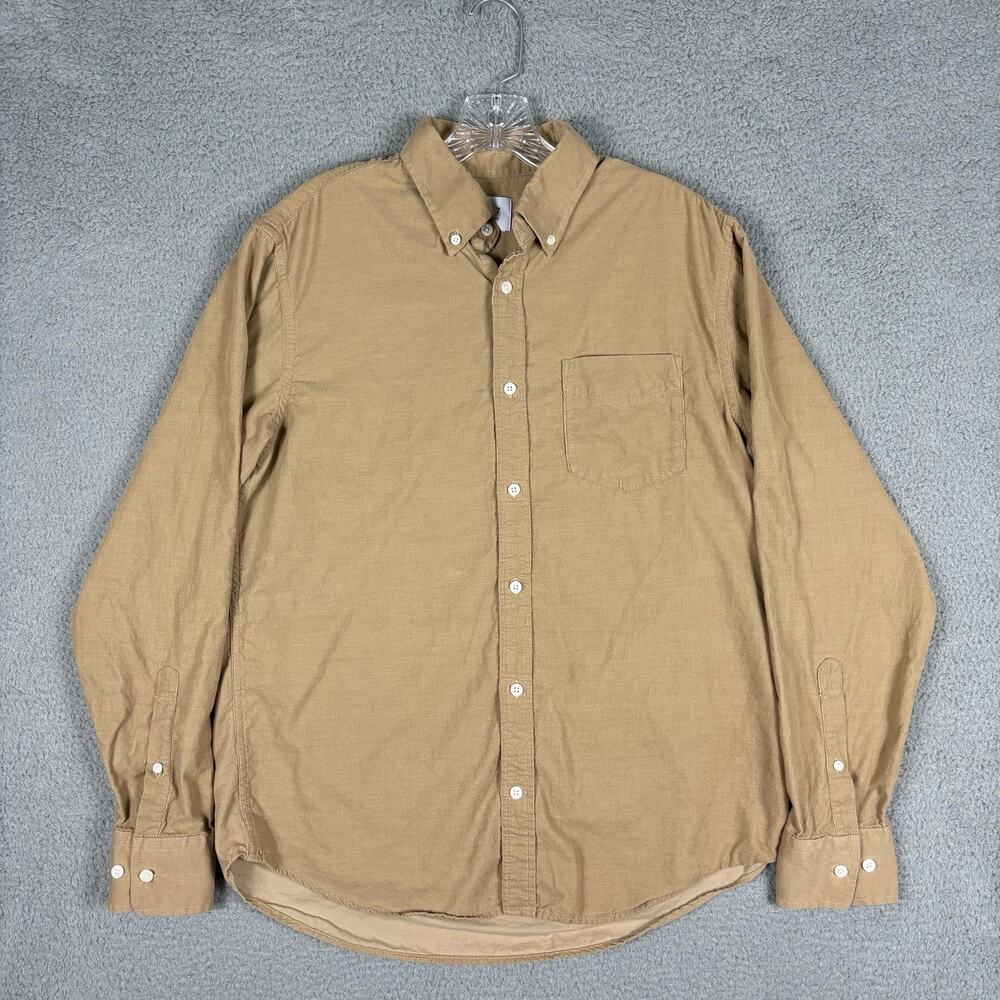 No Nationality Corduroy Shirt Men’s Medium Beige Casual Hipster City Cowboy NNO7